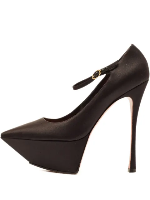 Amina Muaddi 160mm leather heeled sandals
