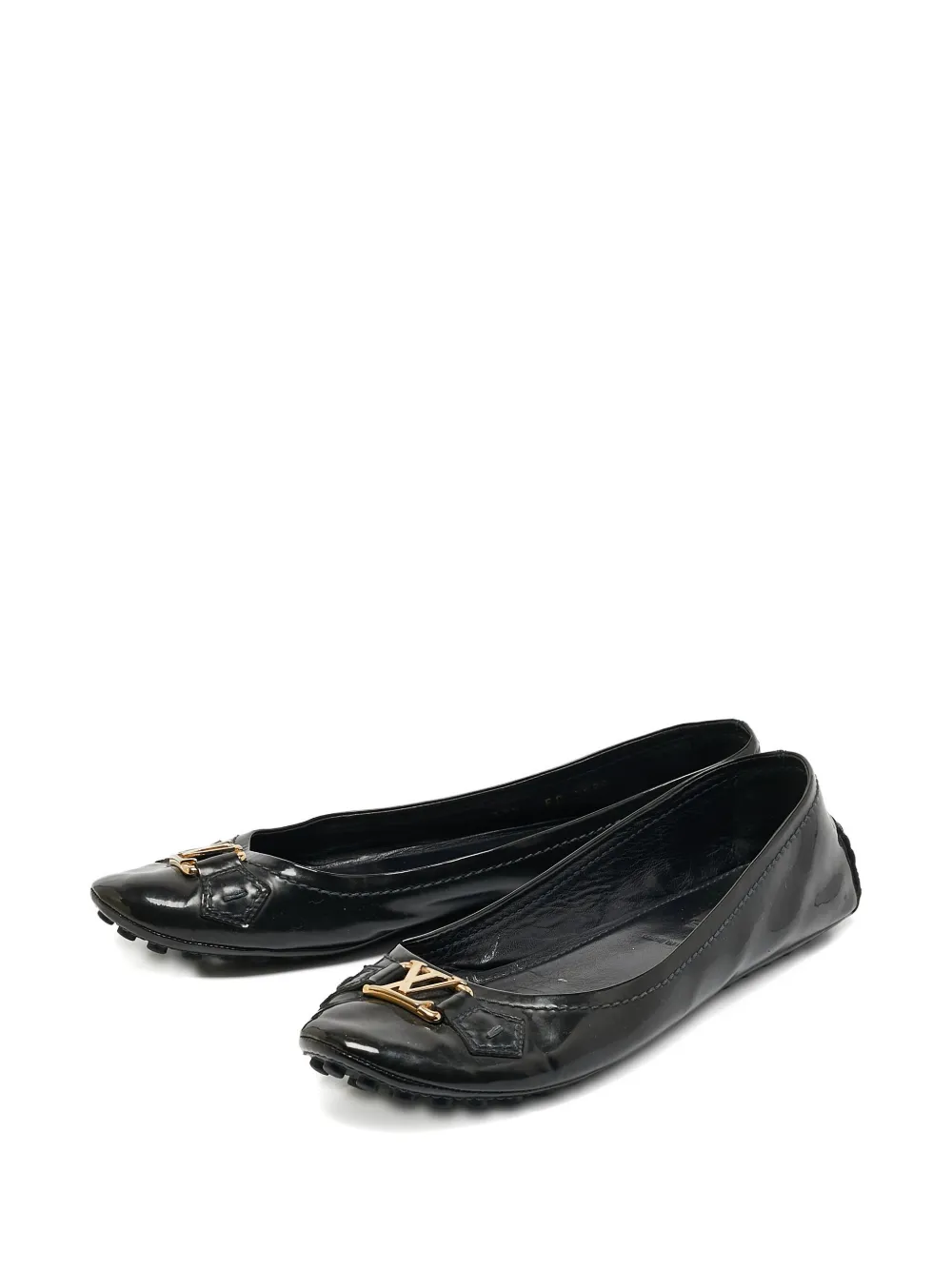 Louis Vuitton Pre-Owned Leren ballerina's met LV-gesp - Zwart