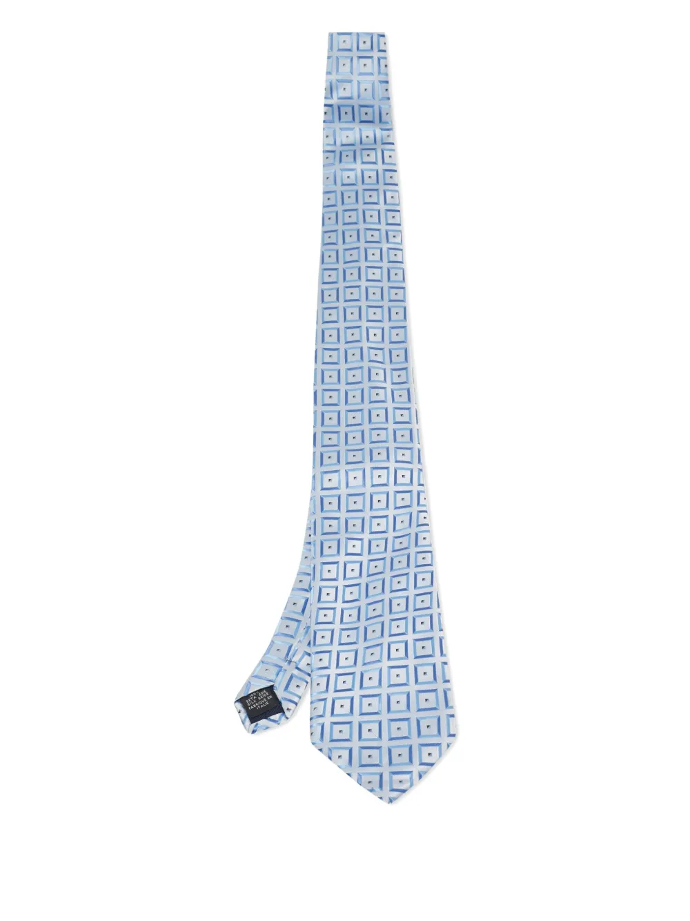 Pre-owned geometric-pattern silk tie