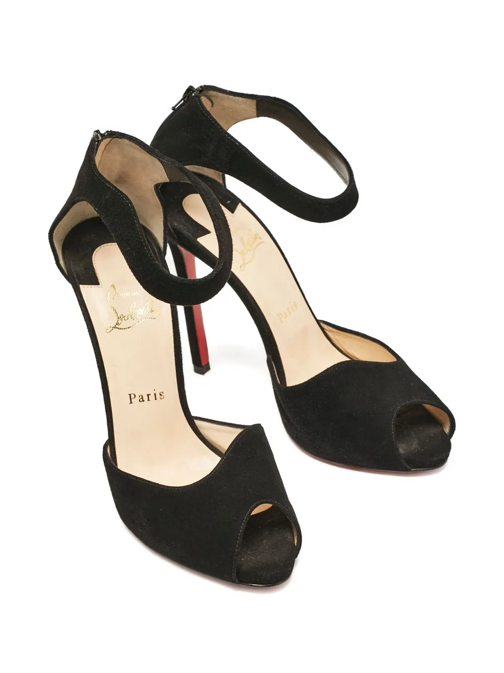 Christian Louboutin Pre-Owned 120 mm suède sandalen - Black