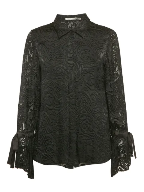 alice + olivia embroidered-lace blouse