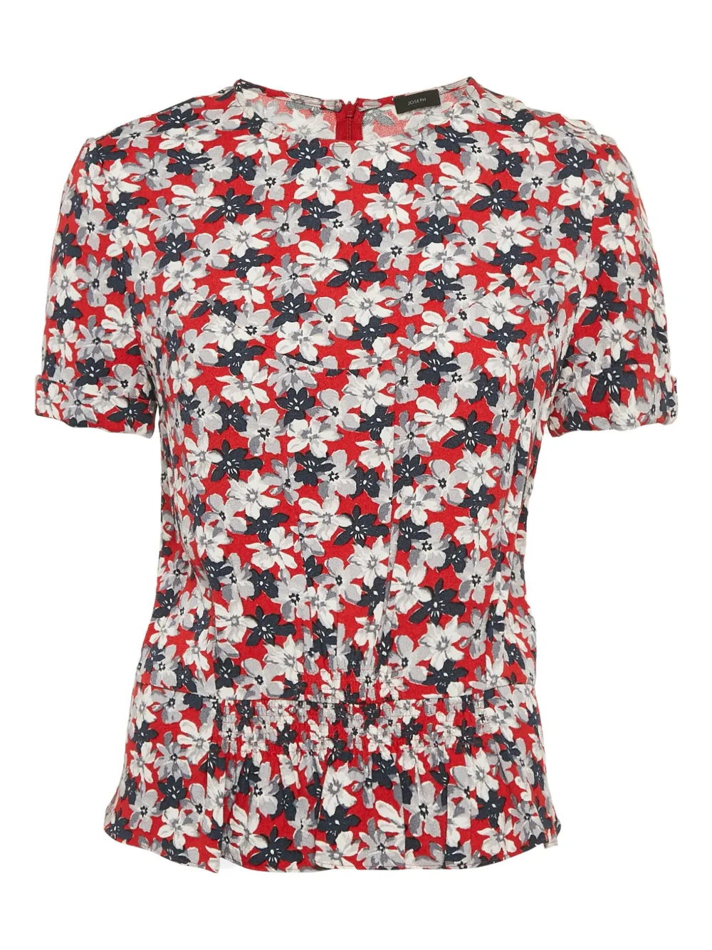 JOSEPH blouse fleurie à manches courtes | rouge | Image 1