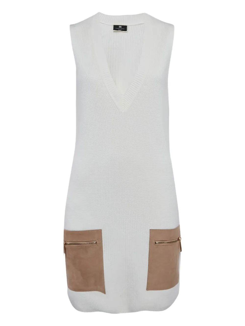 Elisabetta Franchi robe mi-longue à col v | blanc | Image 1
