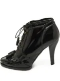 Roberto Cavalli Vintage pre-owned 105mm fringed patent ankle boots - Black