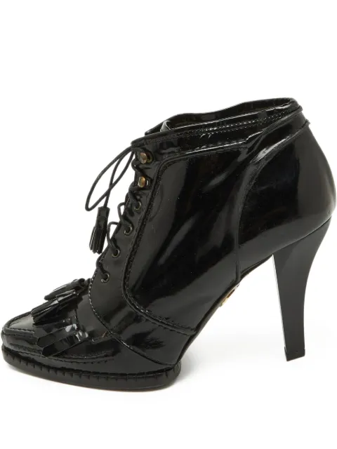 Roberto Cavalli Vintage pre-owned 105mm fringed patent ankle boots