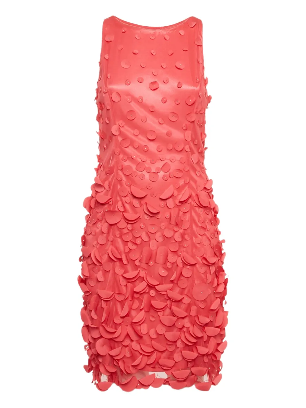 petal-embellished sleeveless midi dress