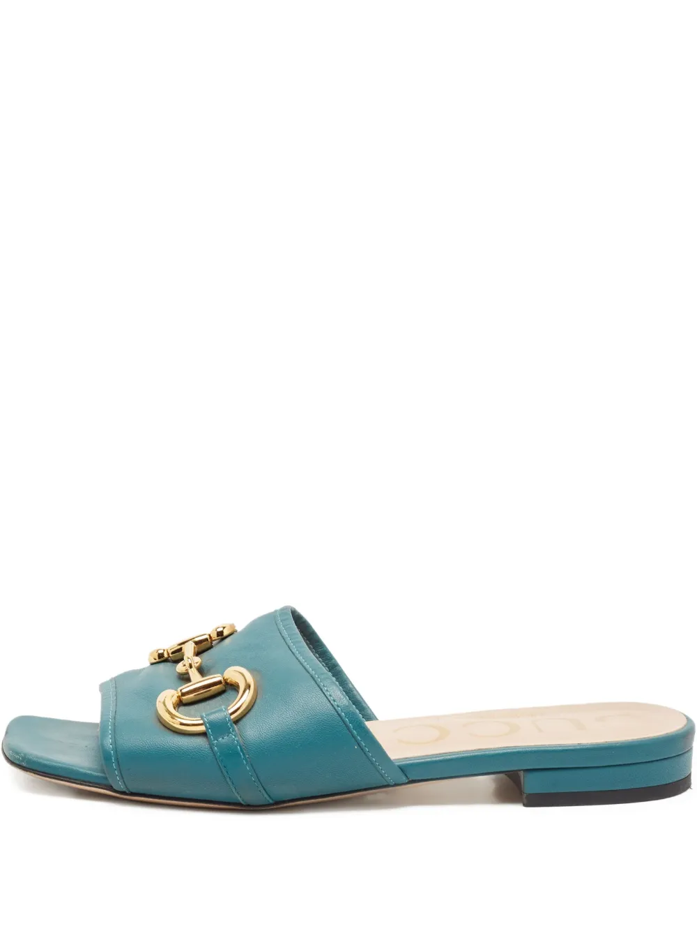 Gucci Pre-Owned leather flat sandals | Blue | Image 1