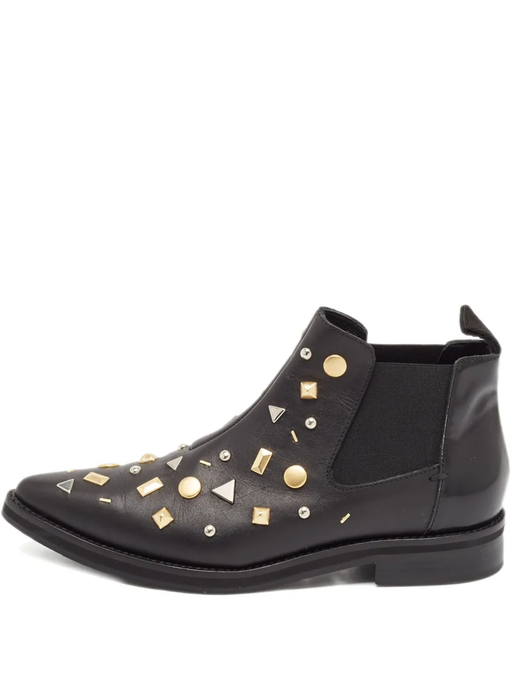 leather stud-embellished boots