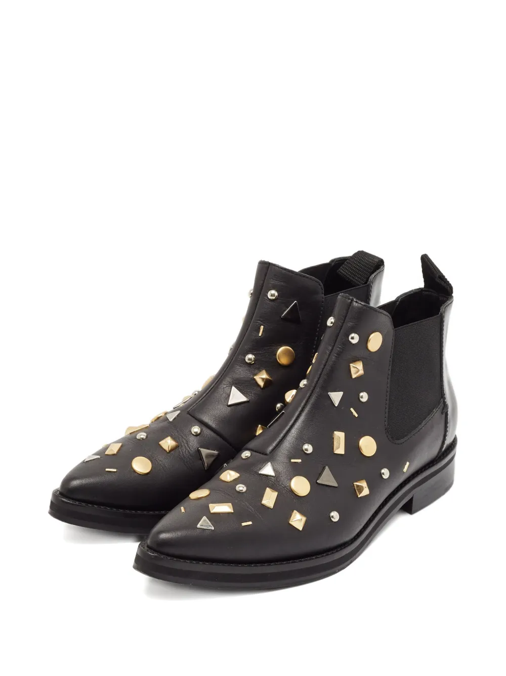 Alexander McQueen Pre-Owned Leren laarzen verfraaid met studs - Zwart