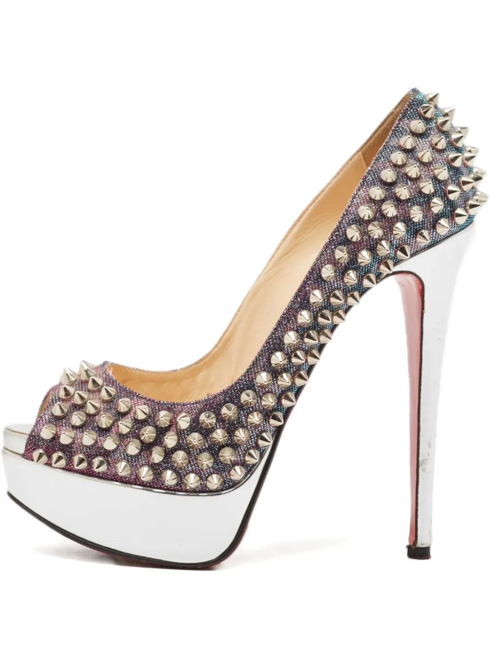 Christian Louboutin Pre-Owned Lady Peep 145mm パンプス - METALLIC Christian Louboutin Pre-Owned Lady Peep 145mm パンプス - METALLIC