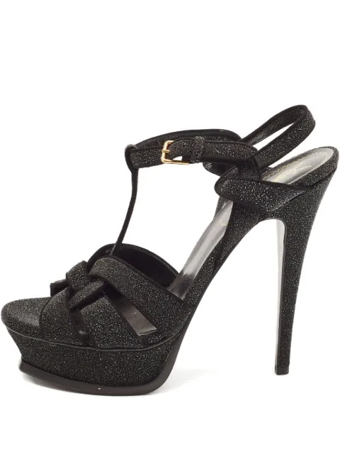 Saint Laurent Pre-Owned 145mm platform t-strap sandals