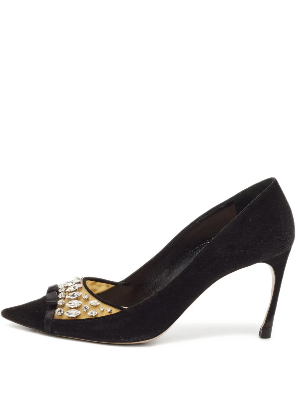 Miu Miu Pre-Owned 85mm crystal-embellishment sandals | Black | Image 1
