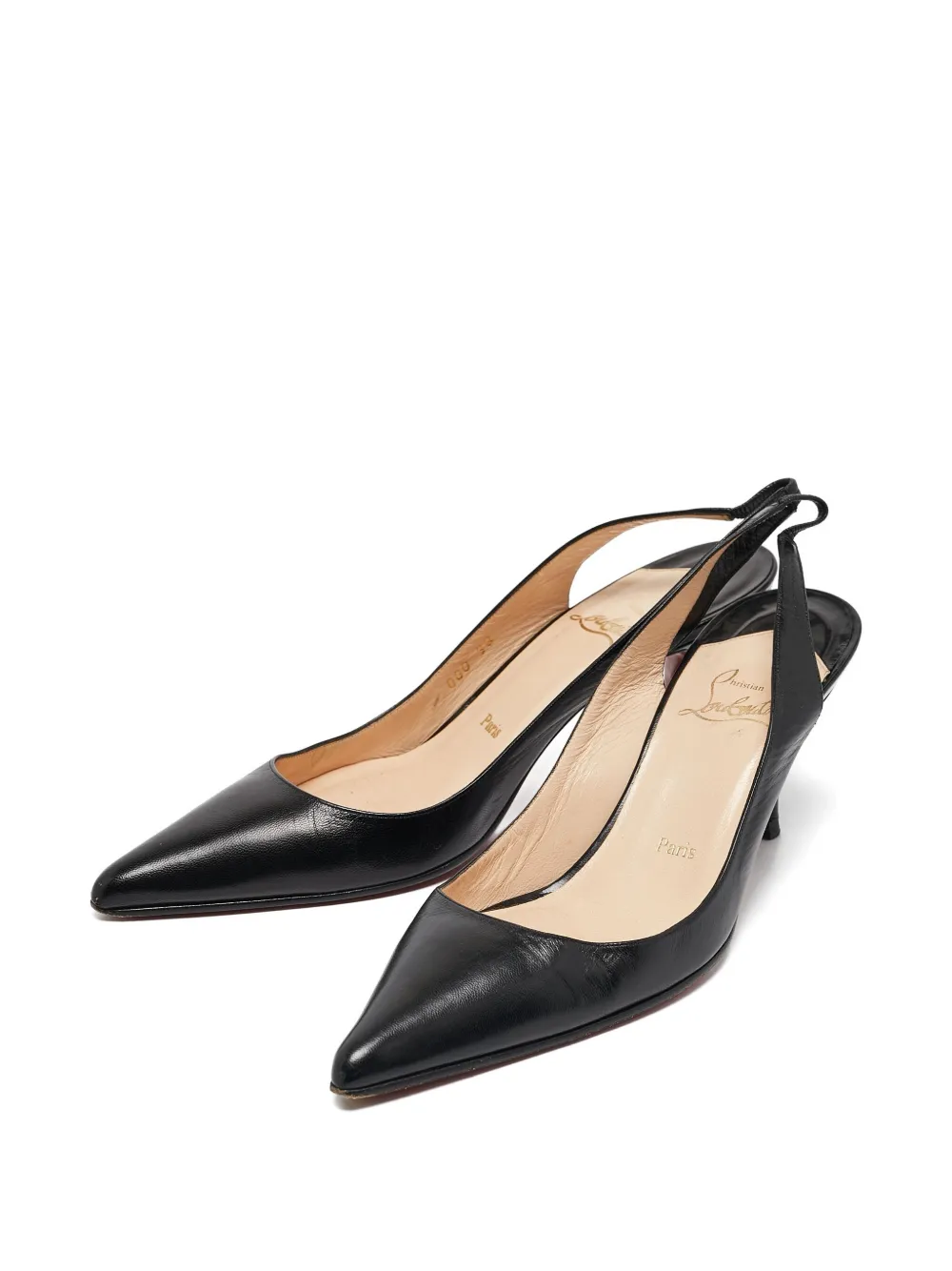 Christian Louboutin Pre-Owned 85 mm V Sling leren pumps - Zwart