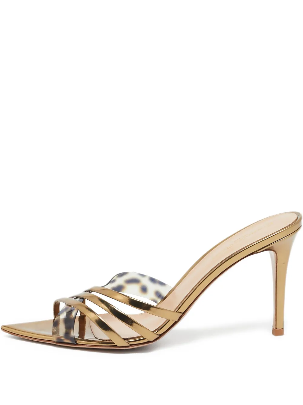 Gianvito Rossi Pre-owned Mules mit Leoparden-Print 110mm - Gold