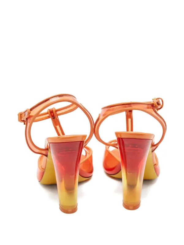 a*i様 サイズ34 Sergio Rossi サンダル オレンジ ウッドヒール Sergio Rossi Vintage clear-panel Sandals | Orange | FARFETCH