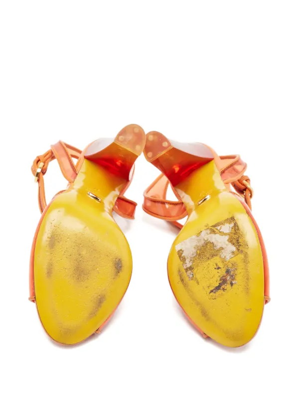 Sergio Rossi Vintage clear-panel Sandals | Orange | FARFETCH