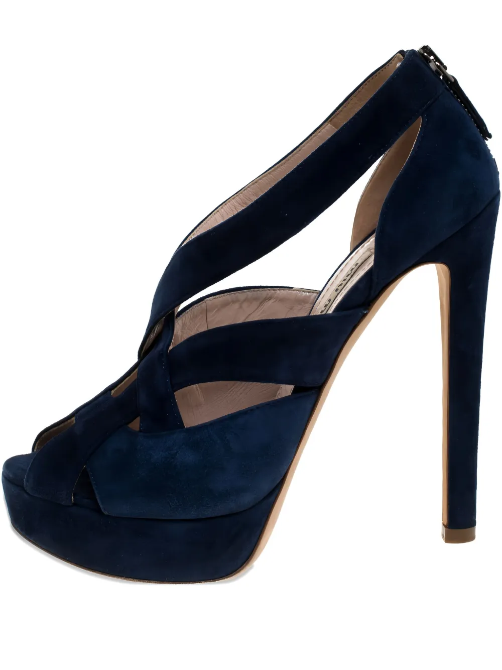 Miu Miu Pre-Owned 130mm suede platform sandals | Blue | Image 1