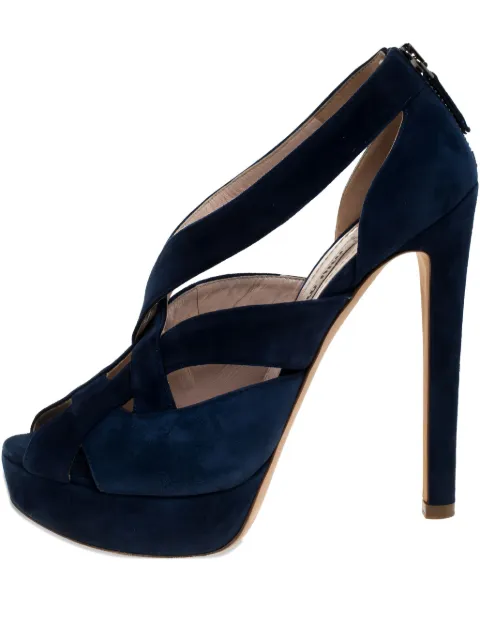 Miu Miu Pre-Owned 130mm suede platform sandals