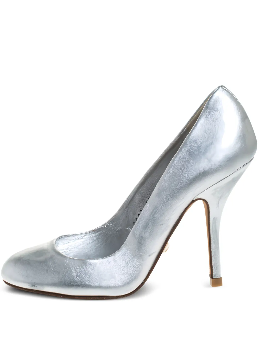 pre-owned 100mm leather pumps
