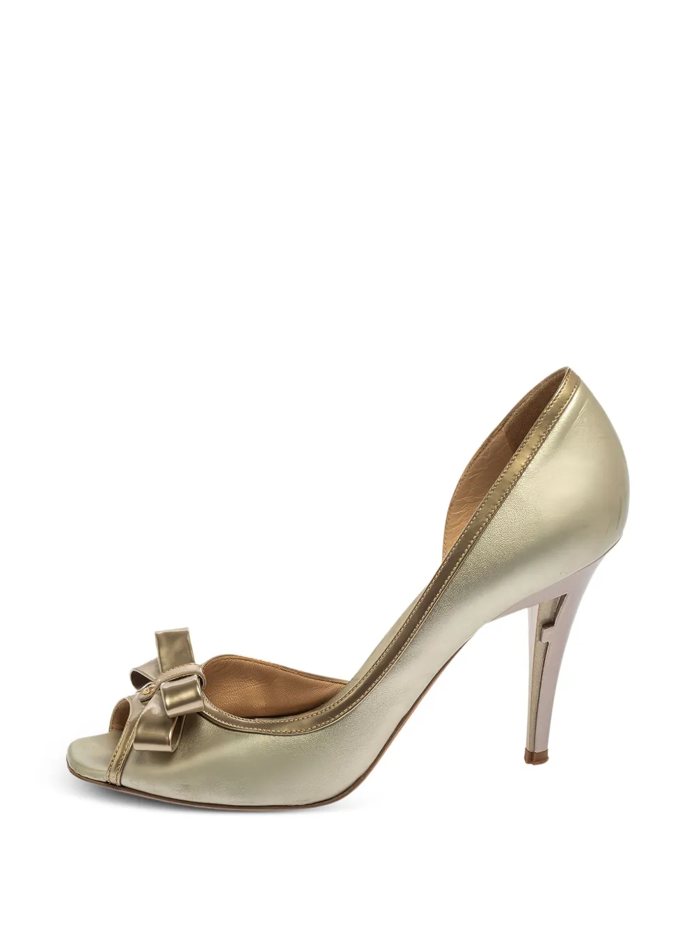 100mm peep-toe bow-detail pumps