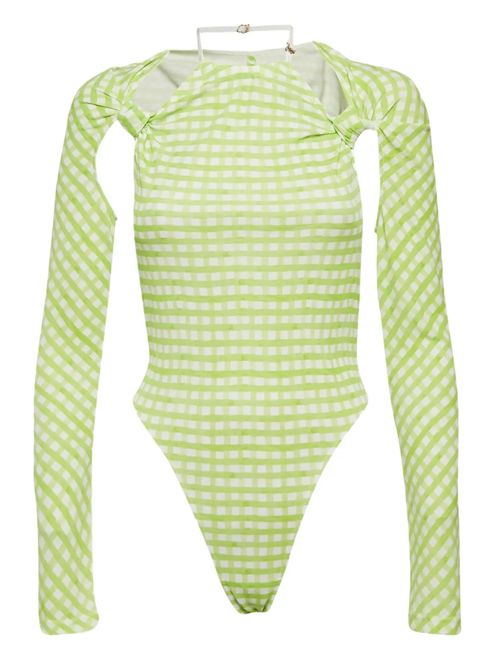 Jacquemus Pre-Owned check-print long-sleeve bodysuit | Green | Image 1