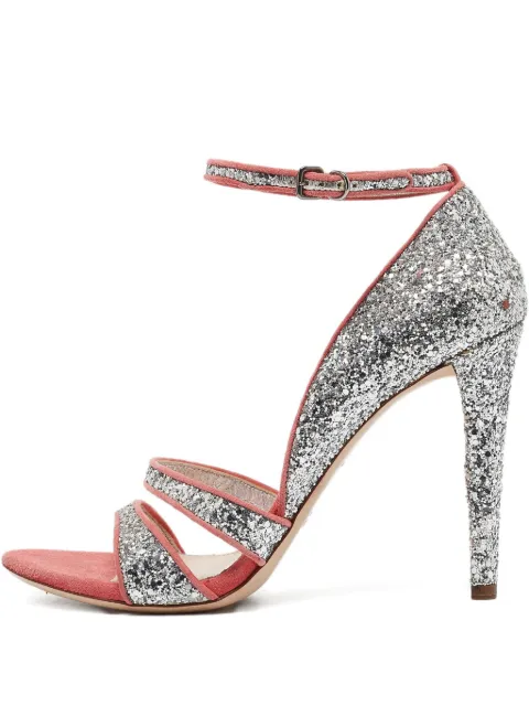 Miu Miu Pre-Owned glitter-embellished stiletto sandals