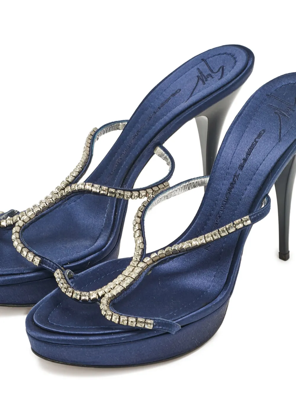 Giuseppe Zanotti Vintage Satijnen muiltjes - Blauw