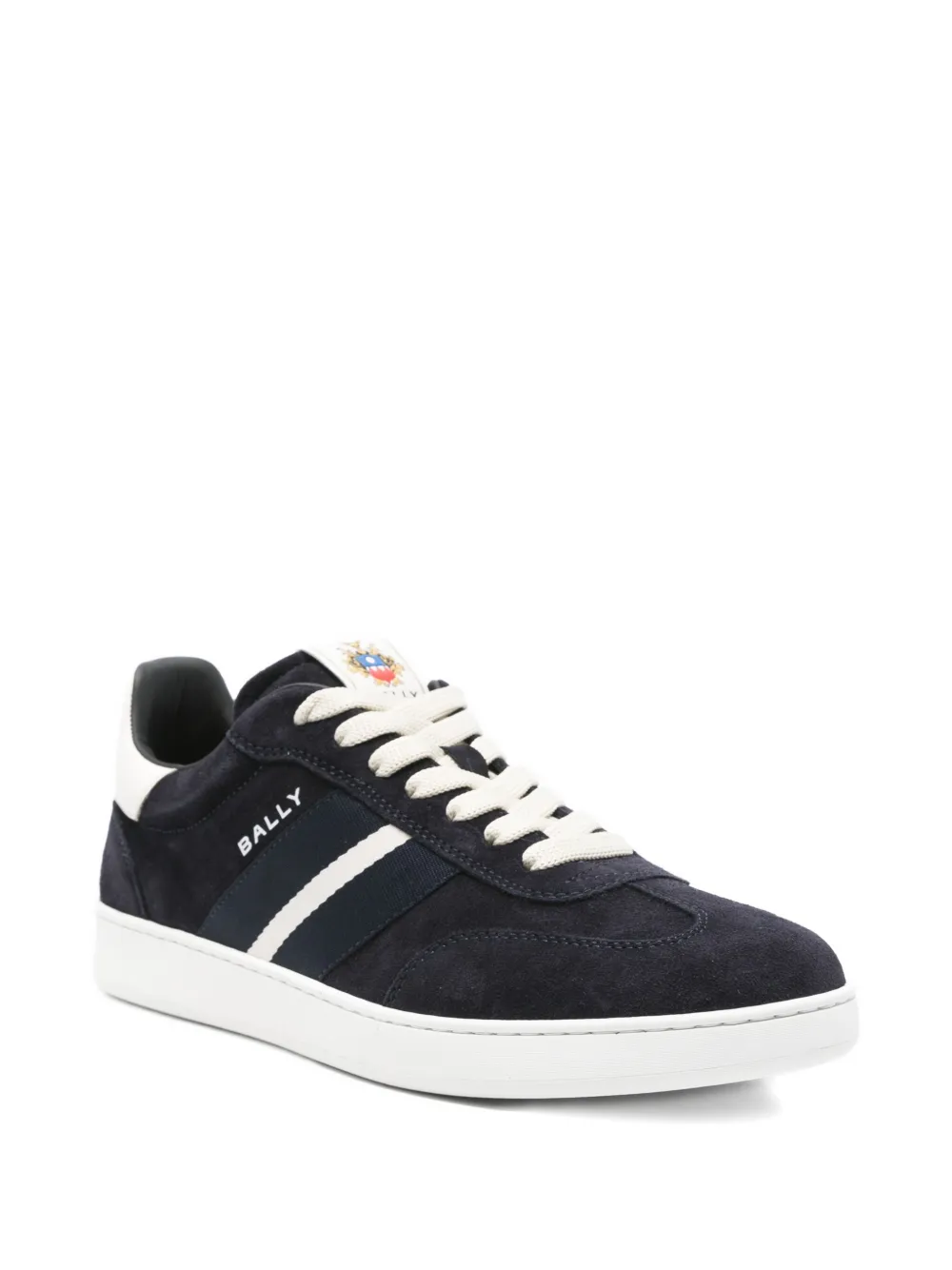 Bally logo-print suede sneakers Blue