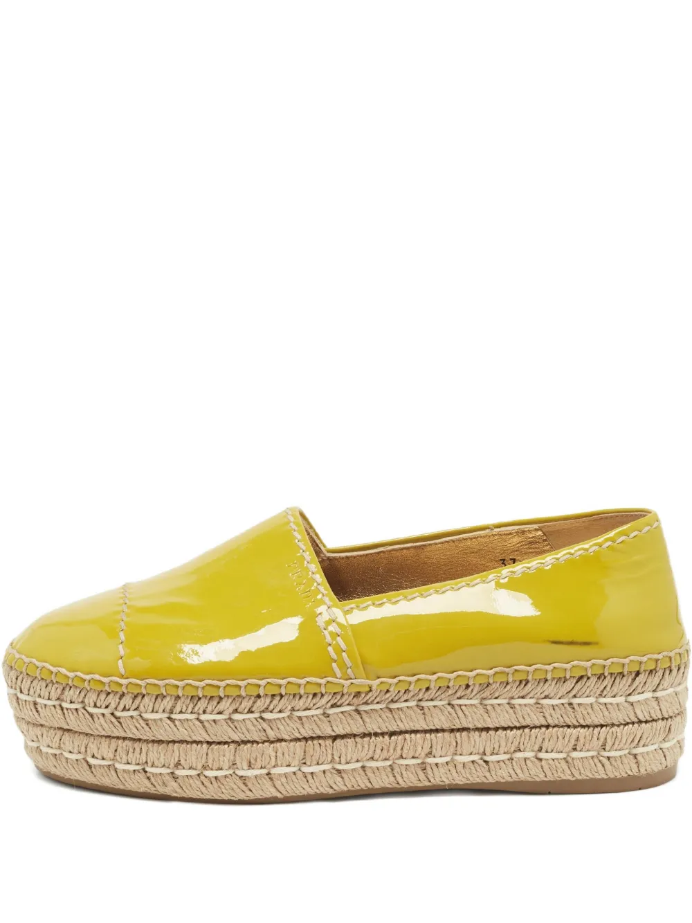 Prada Pre-Owned 45mm leather espadrilles | Yellow | Image 1