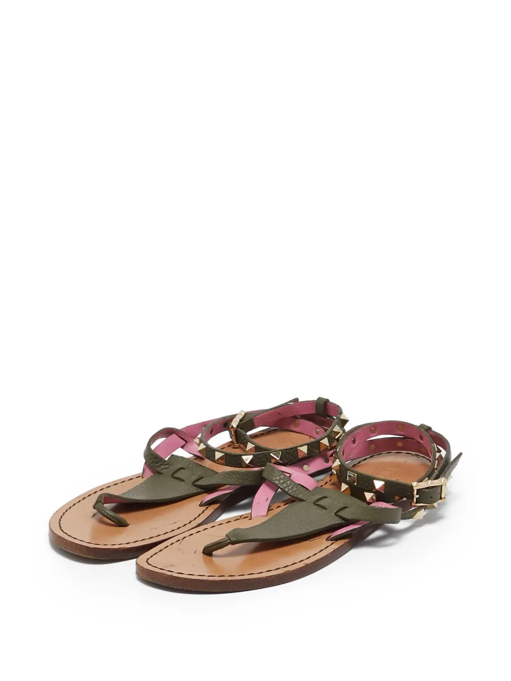 Valentino Garavani Pre-Owned Sandalen met studs - Groen