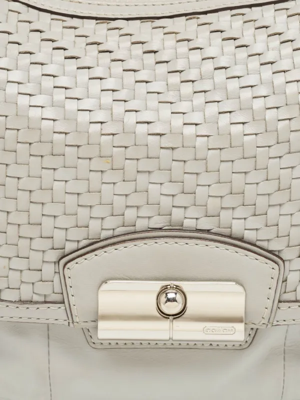 Coach Vintage Woven Leather Shoulder Bag | Grey | FARFETCH ZA