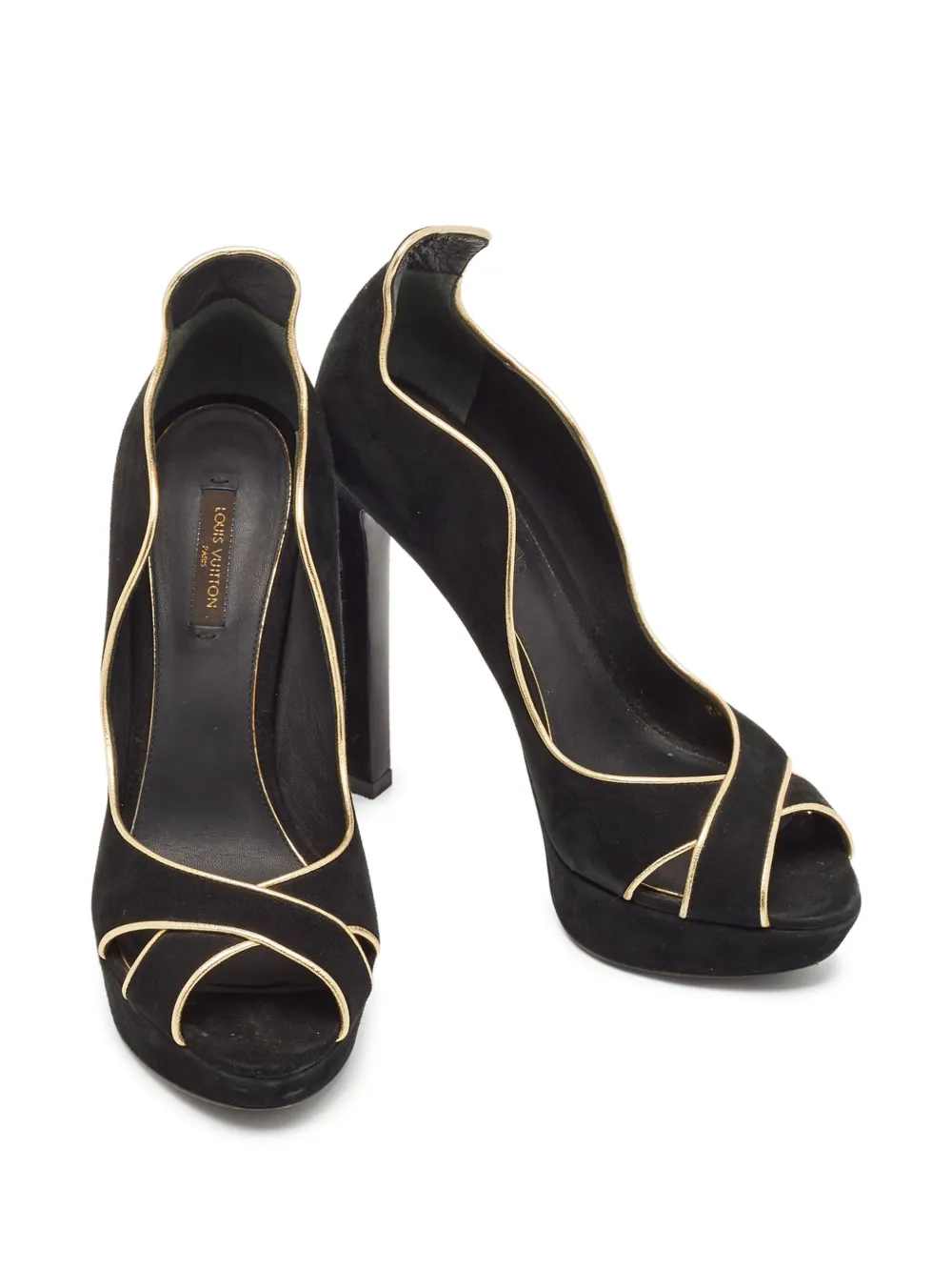 Louis Vuitton Pre-Owned 140 mm pumps met contrasterende afwerking - Zwart