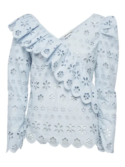 Self-Portrait lace-detailing top 