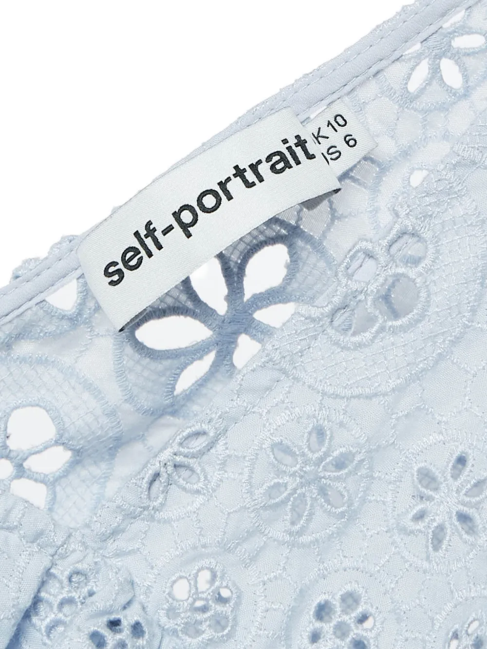 Pre-owned Self-portrait Lace-detailing Top In Blue