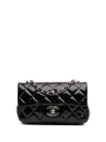 CHANEL Pre-Owned 2012-2013 Extra Mini Rectangular Classic Patent Single Flap crossbody bag - Black