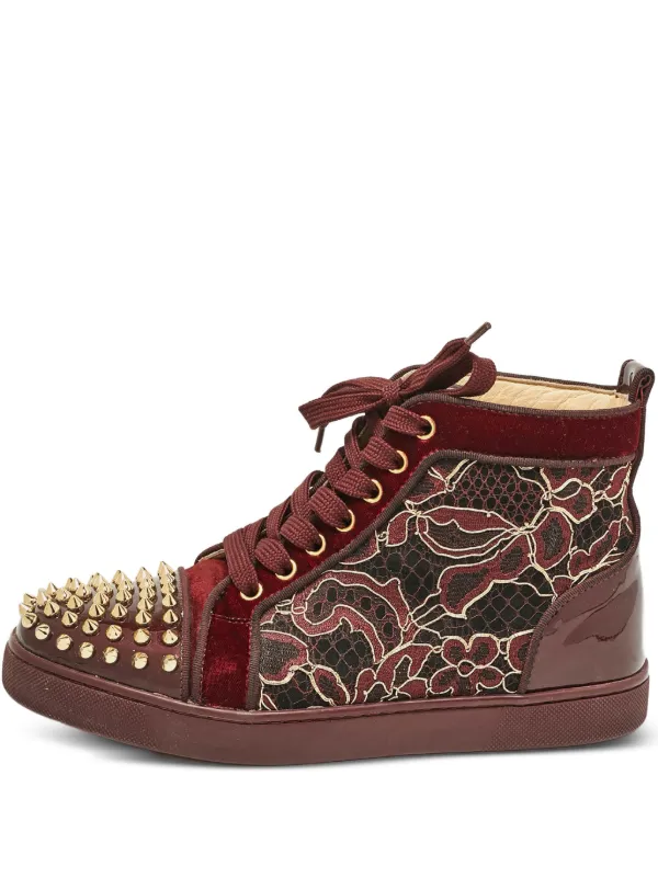 Christian Louboutin Pre-Owned spike-embellished Sneakers Red