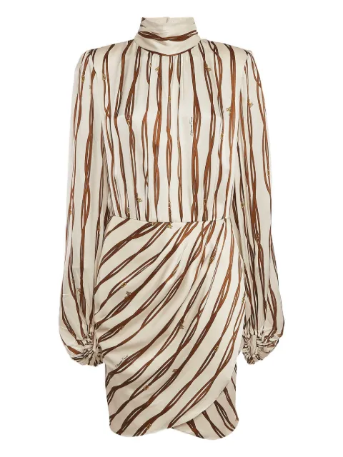 Elisabetta Franchi vestido corto de seda con motivo de rayas pre-owned