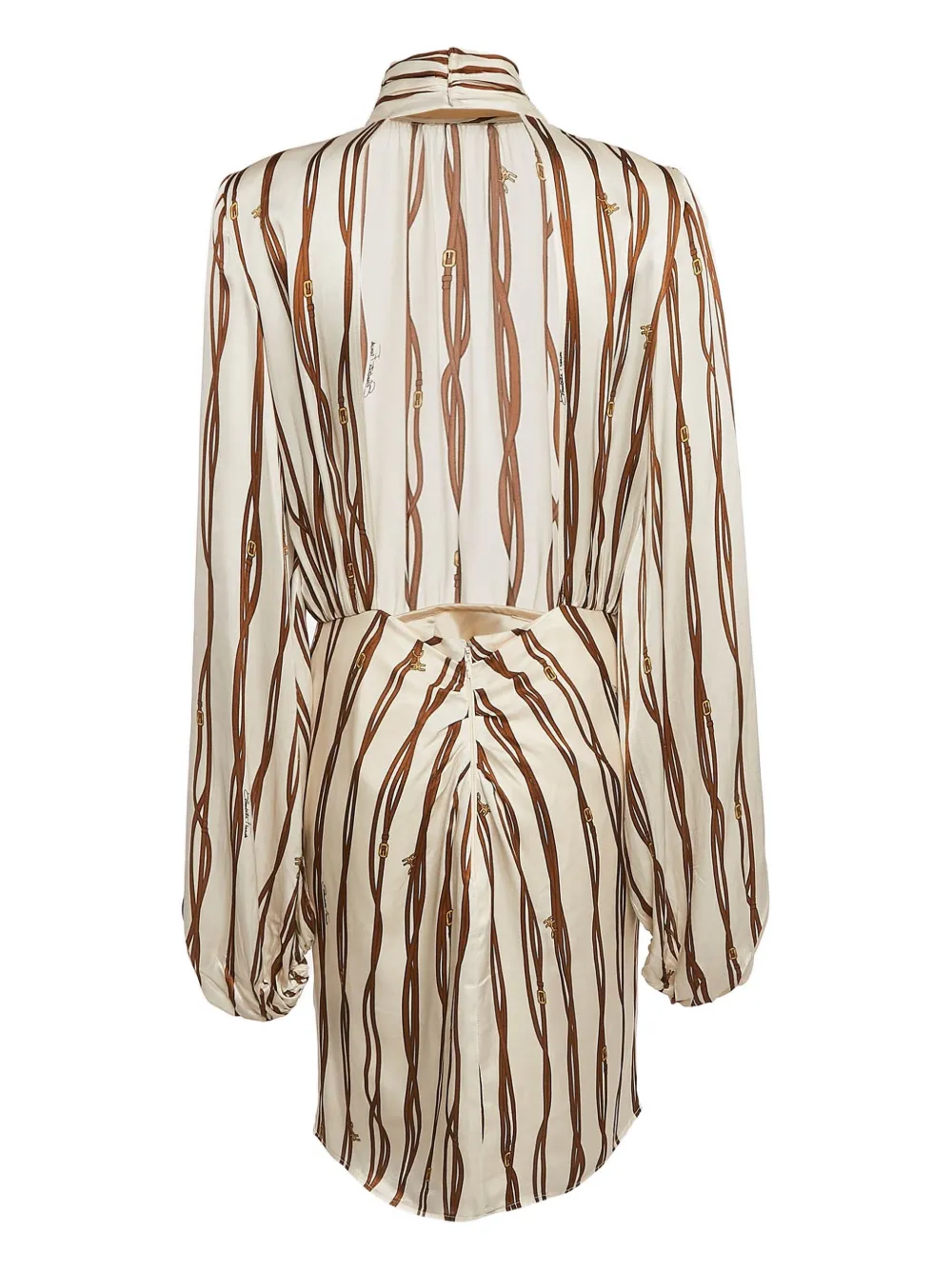 Elisabetta Franchi Pre-owned gestreepte zijden mini-jurk - Beige