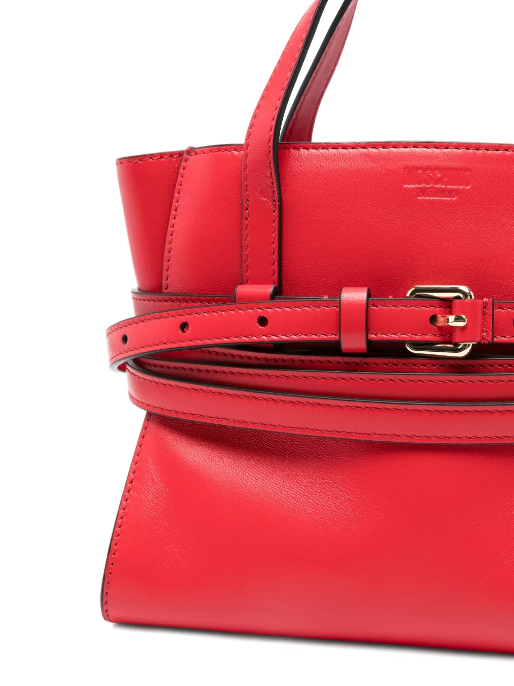 Moschino Small Tie Me Tote Bag In Red