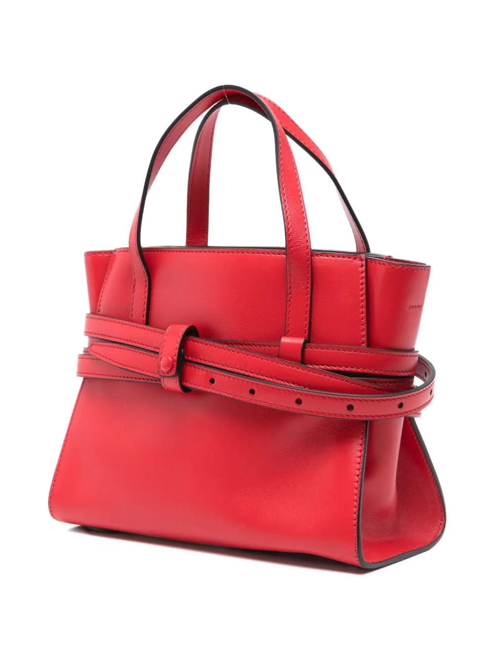 Moschino Small Tie Me Tote Bag In Red