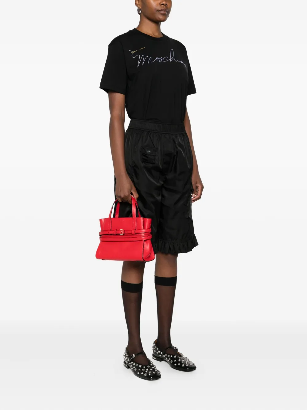 Moschino small Tie Me tote bag - Rood