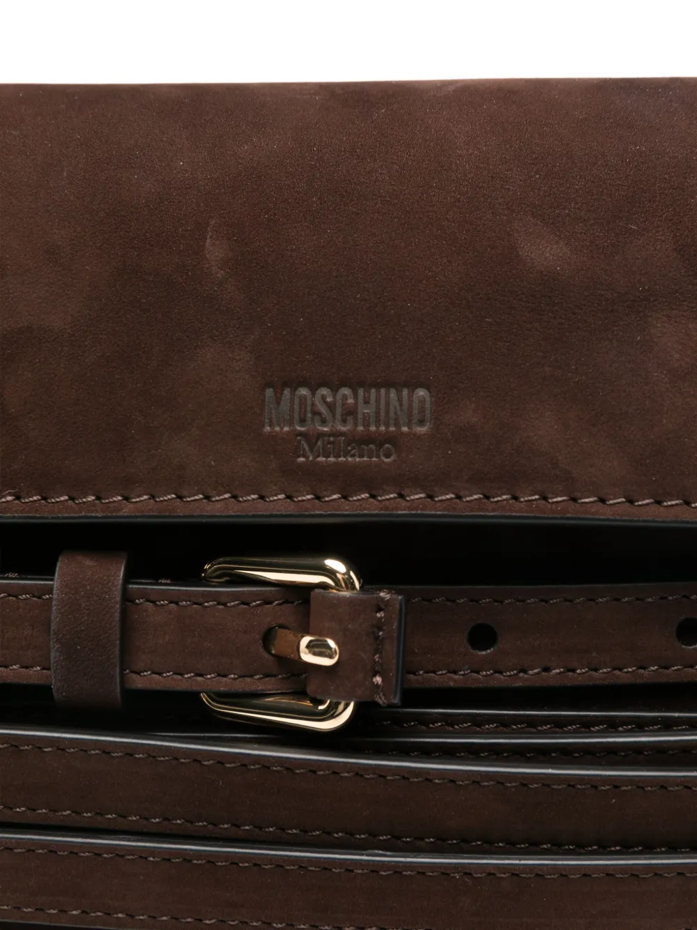 Moschino Leren schoudertas Bruin