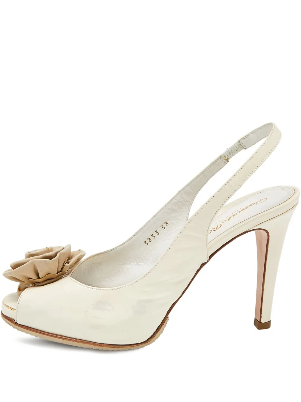 Pre-owned Gianvito Rossi  110mm Floral-embellished Peep-toe Pumps