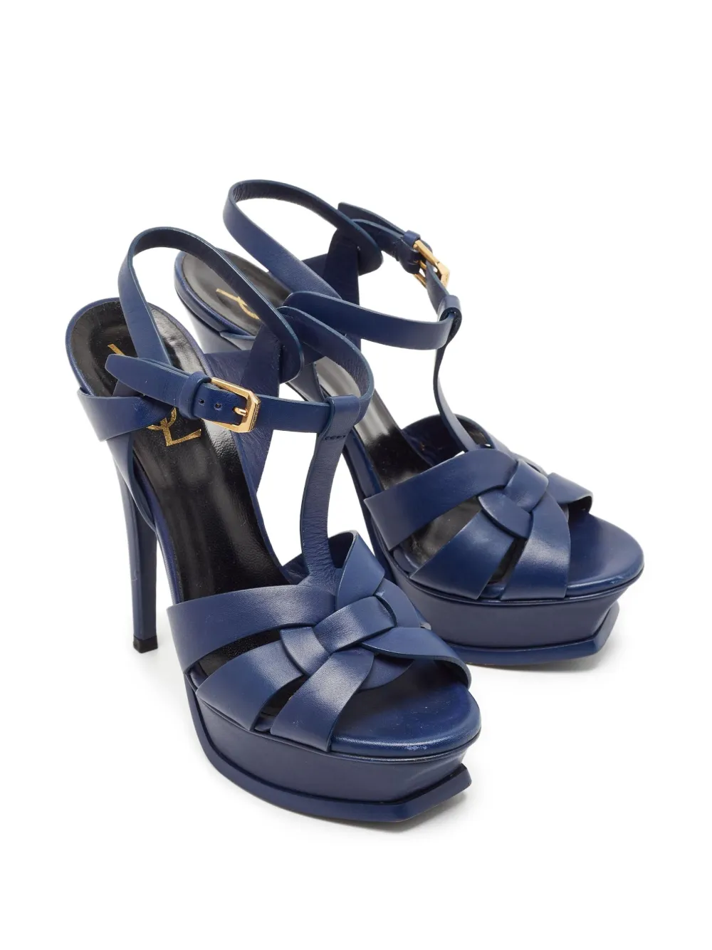 Saint Laurent Pre-Owned 100 mm Tribute sandalen - Blauw
