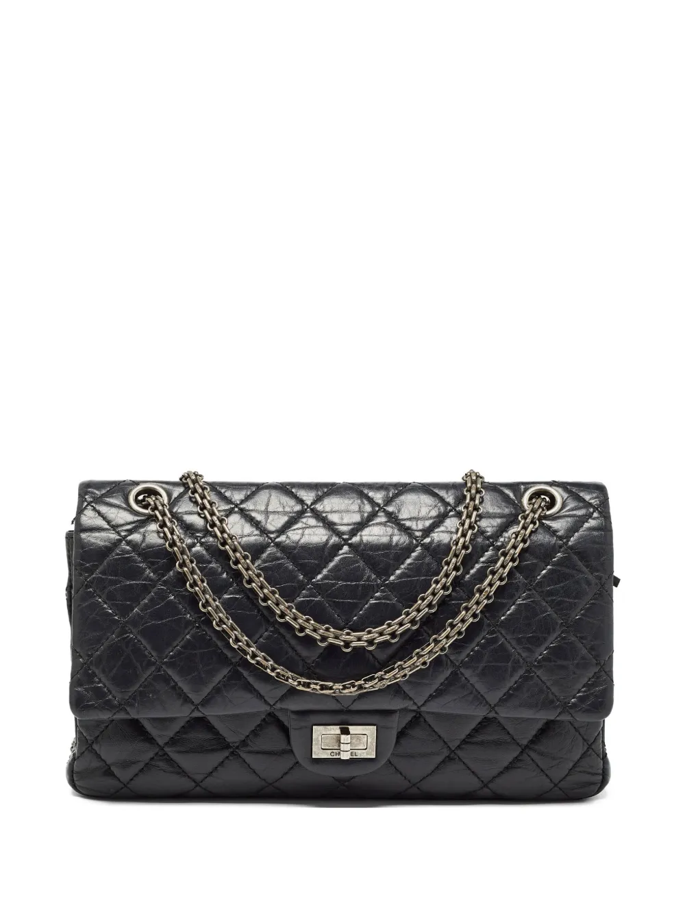 CHANEL Pre-Owned 2.55 リイシュー ショルダーバッグ - ブラック CHANEL Pre-Owned 2.55 リイシュー ショルダーバッグ - ブラック