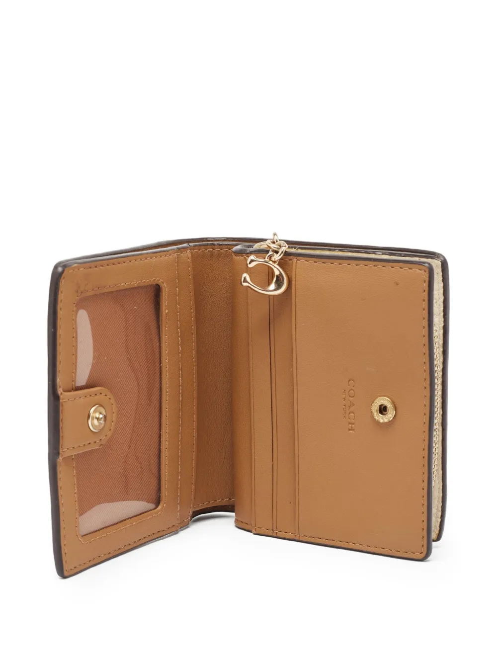 Pre-owned Coach Vintage Snap Textured Zip-around Wallet
