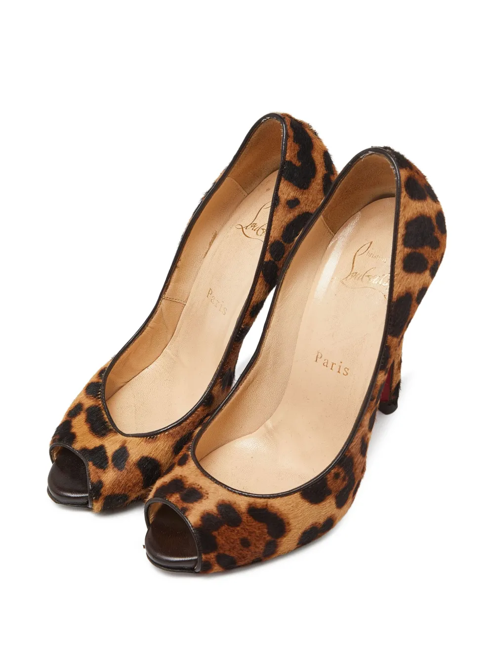 Christian Louboutin Pre-Owned leopard-print peep-toe heels | Image 2