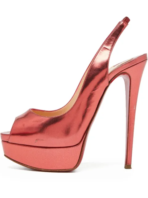 Christian Louboutin Pre-Owned 140mm patent-leather slingback pumps