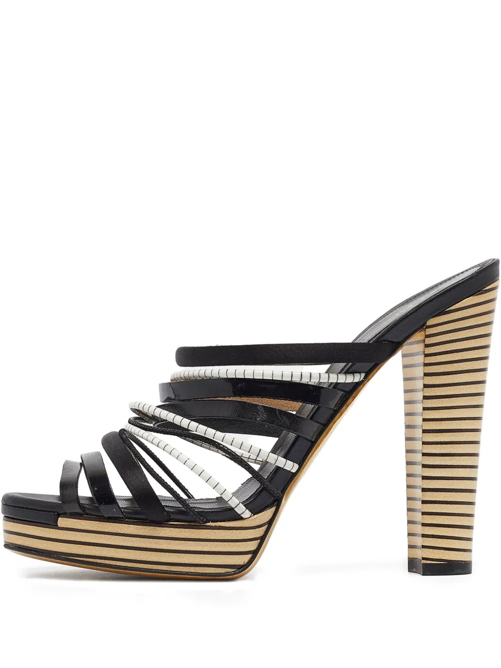 130mm leather platform sandals