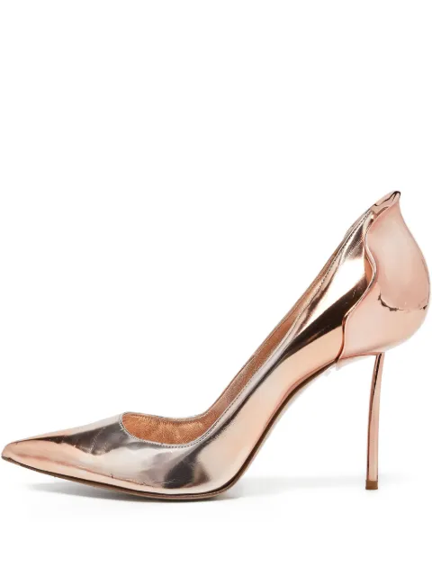 Le Silla pre-owned 85mm Petalo metallic leather pointed-toe pumps